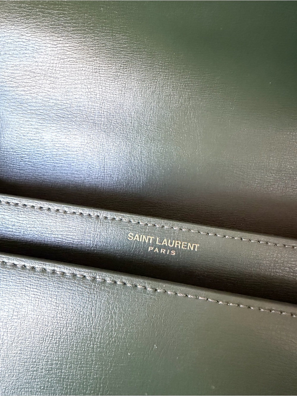 Saint Laurent Sunset Bag, Olive Green Smooth Leather, Chain Strap, Gold Hardware - Picture 8 of 9